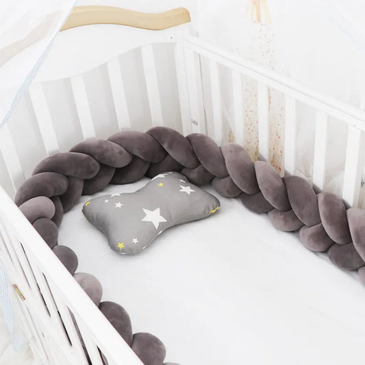 TOUR DE LIT BEBE TRESSE - Gris 4m