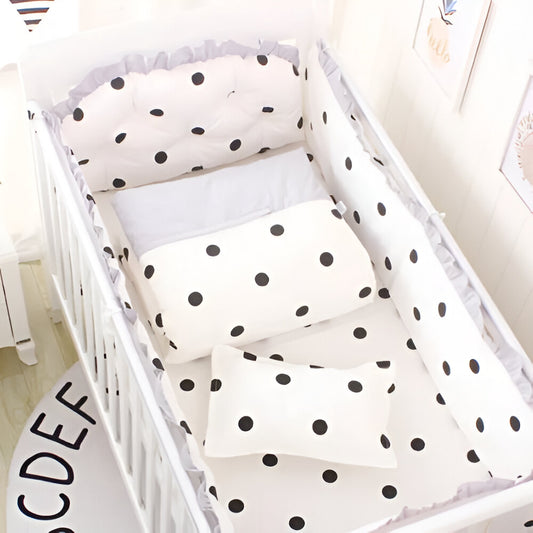 tour de lit complet blanc et noir