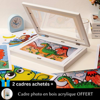 Cadre dessin enfant blanc lot de 2 + cadeau