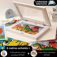 Cadre dessin enfant lot de 4 blanc + cadeaux