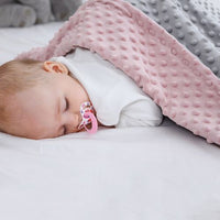 couverture bébé rose et grise