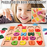 puzzle 3d bois l'alphabet avec une petite fille