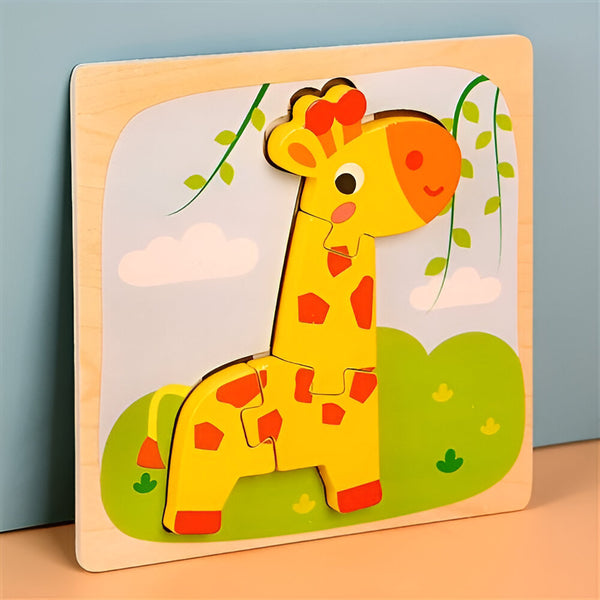 puzzle 3d en bois girafe