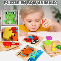 petit garçon qui joue avec des puzzles en 3d